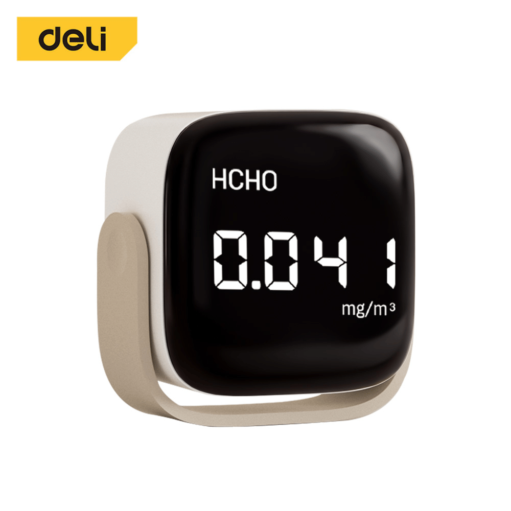 เครื่องวัดอุณหภูมิ+HCHO+TVOC DELI EHN3304-WH-01 สีขาว_0